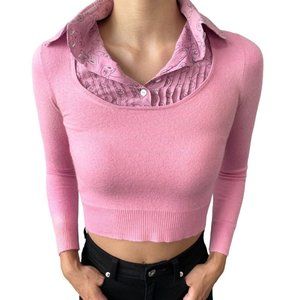 The Most Adorable, Unique Chanel Pink Cashmere and Silk 03A Sweater - Size 34